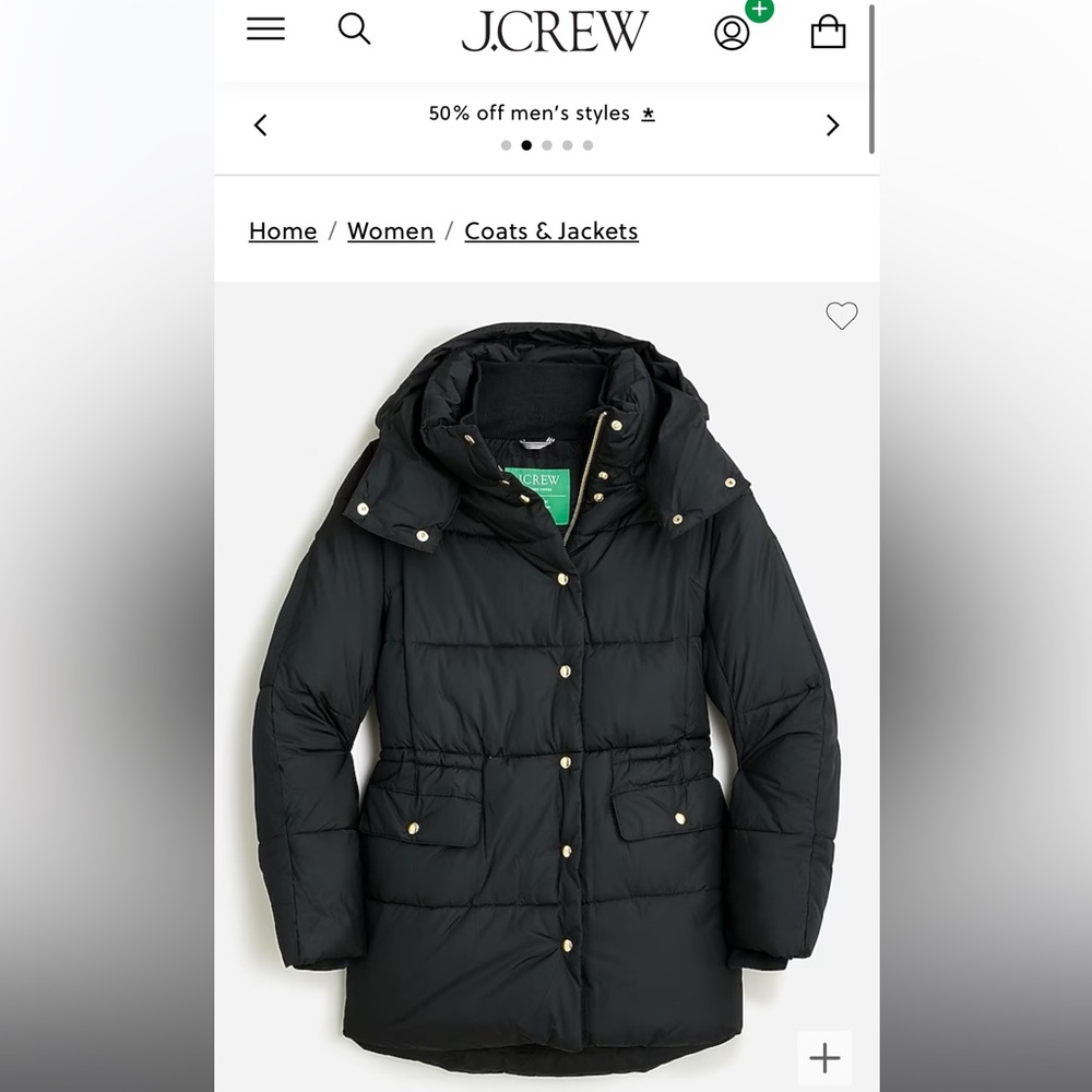 JCREW sold out New Chateau Puffer Coat